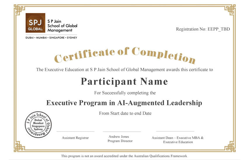 The SP Jain Global Certificate
